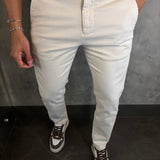 Calça Alf Sarja Comfort Skinny Ponto H Off White