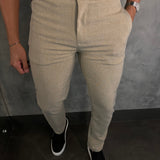 Calça Alf. Bolso Ziper Ponto H Bege