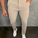 Calça Alf. Slim Stretch C/ Ajuste Botão Ponto H Khaki