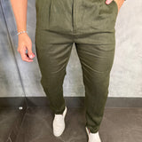 Calça Alf. Gurkha Puro Linho Ponto H Verde Militar