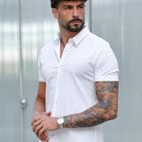 Camisa Masculina Manga Curta Slim Branca