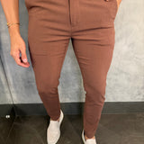 Calça Alf Atenas Ajuste Fivela Ponto H Café