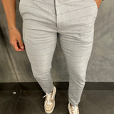 Calça Alf. Sarja Skinny Fio Tinto Xadrez Barezy