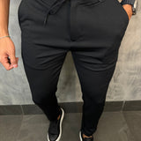 Calça Slim Malha Neoprene Stretch Com Cadarço Barezy