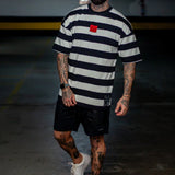 Conjunto Camiseta Listrada e Shorts