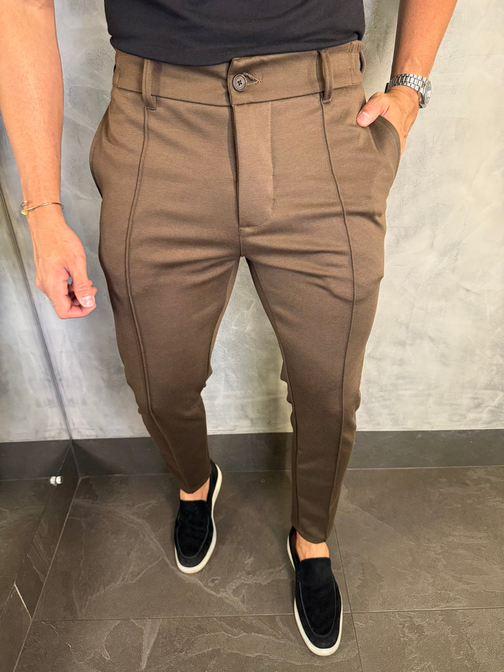 Calça Malha Western Kingejoe Marrom