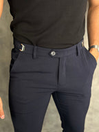 Calça Alf Atenas Ajuste Fivela Ponto H Marinho