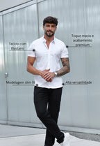 Camisa Masculina Manga Curta Slim Branca