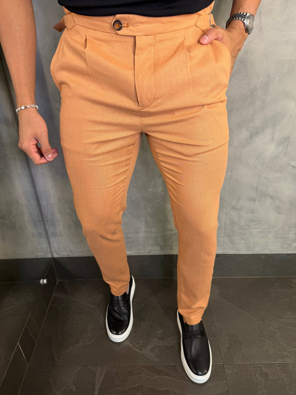 Calça Alf. Verona Linho Ponto H Terracota