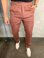 Calça Alf. Gurkha Puro Linho Ponto H Marrom