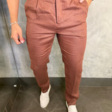 Calça Alf. Gurkha Puro Linho Ponto H Marrom