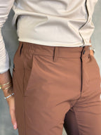 Calça Alf. Slim Tech Kingejoe Marrom