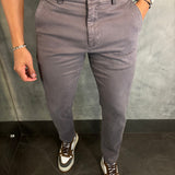 Calça Alf Sarja Comfort Skinny Ponto H Cimento