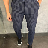 Calça Alf. Listrado Ponto H Marinho