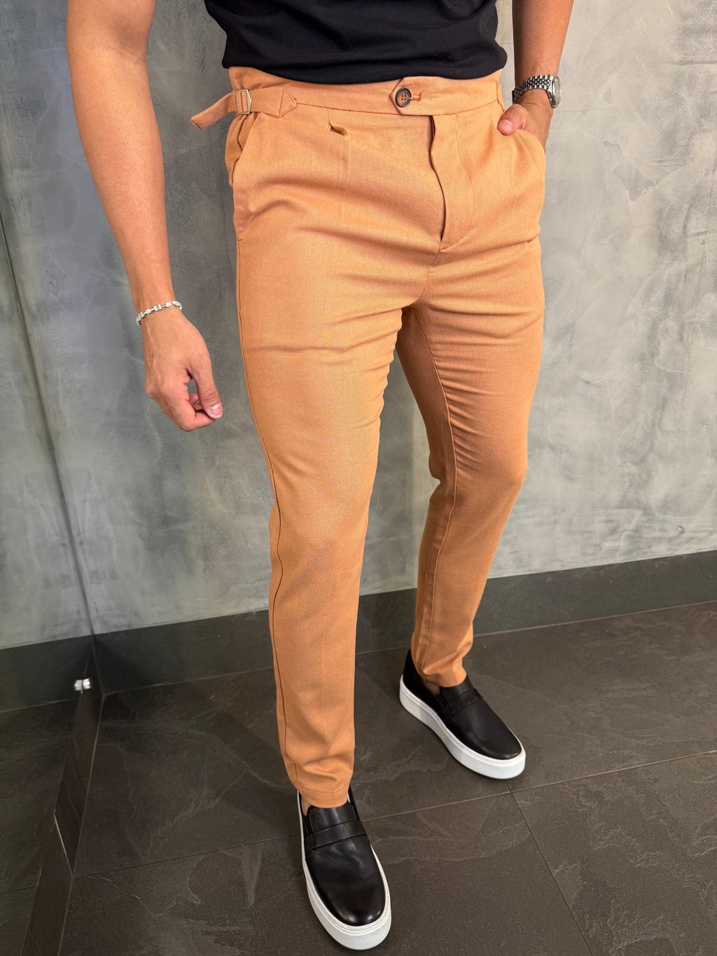 Calça Alf. Verona Linho Ponto H Terracota