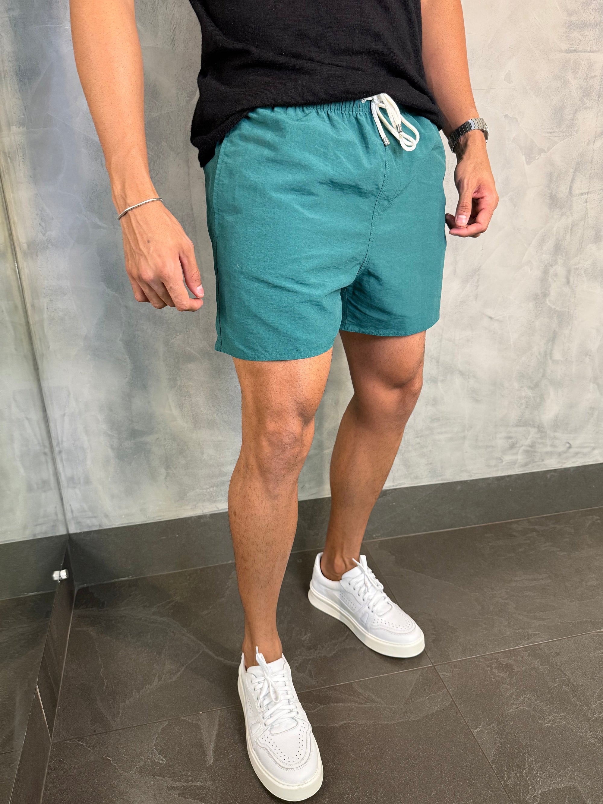 Short Praia Liso Premium Rsv Verde Esmeralda