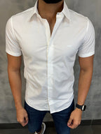 Camisa Social Elastano Slim M/C Kingejoe Branco