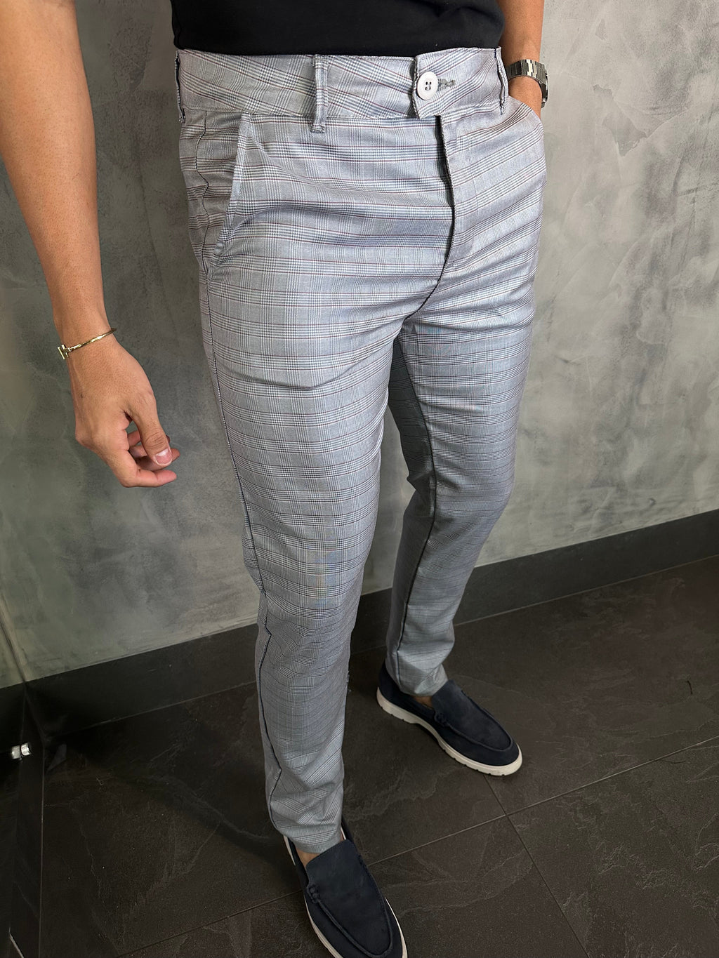 Calça Alf. Ponto H Xadrez Azul Cl