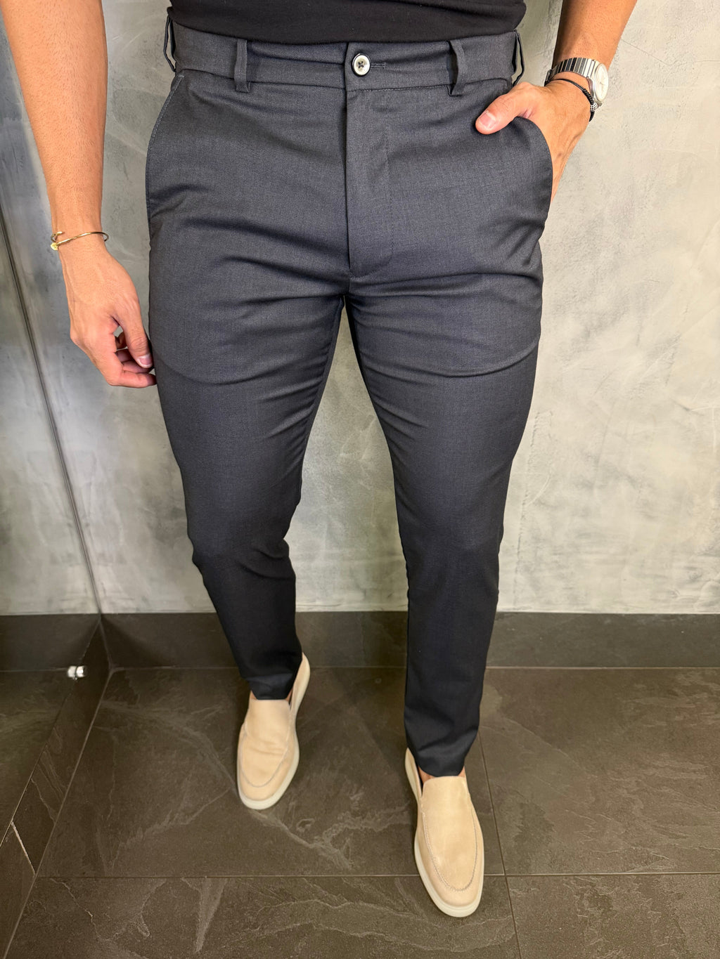 Calça Alf. Slim C/ Elástico Cós Ponto H