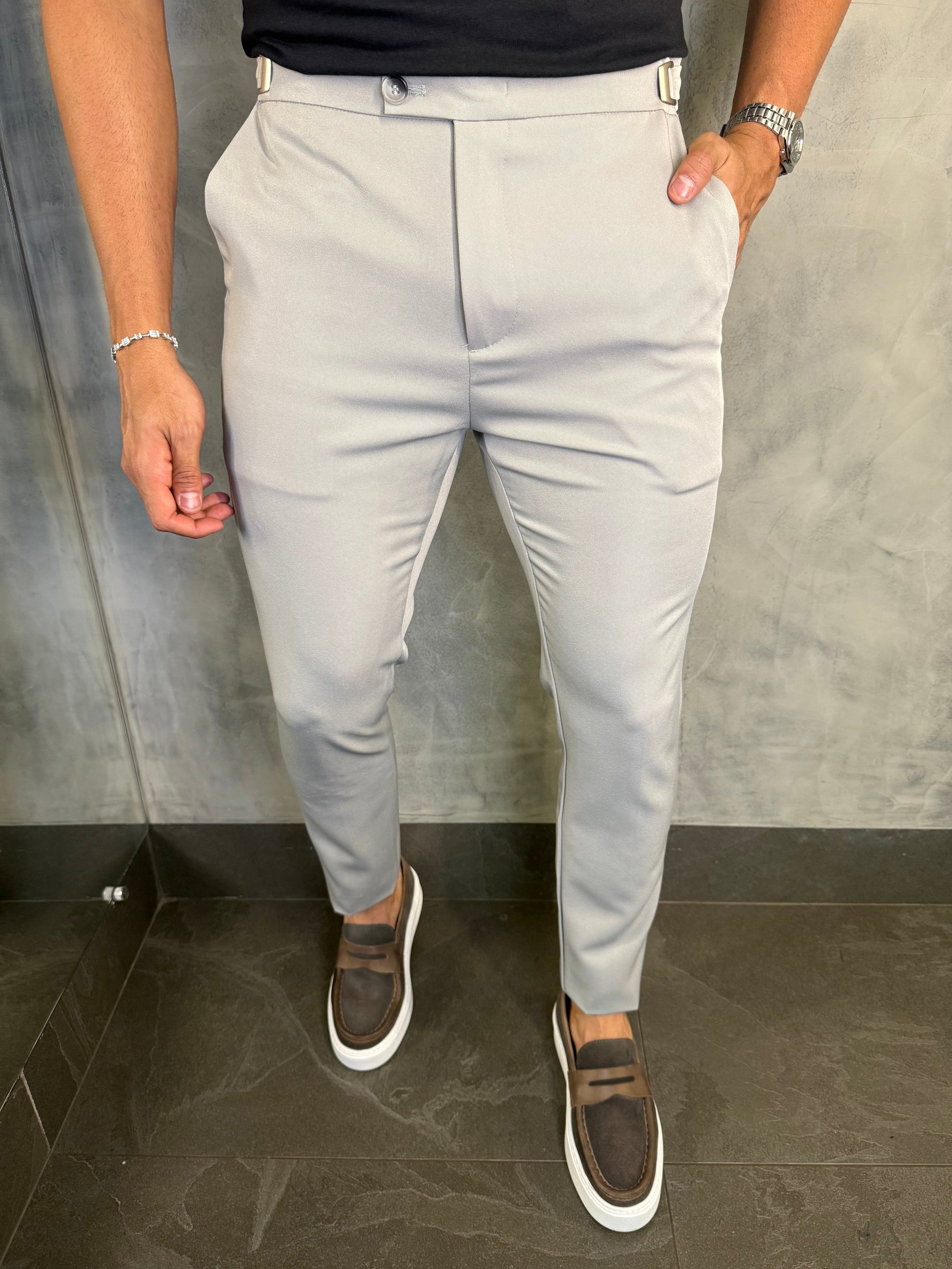 Calça Alf. Viena Ajuste Catraca Ponto H Cinza