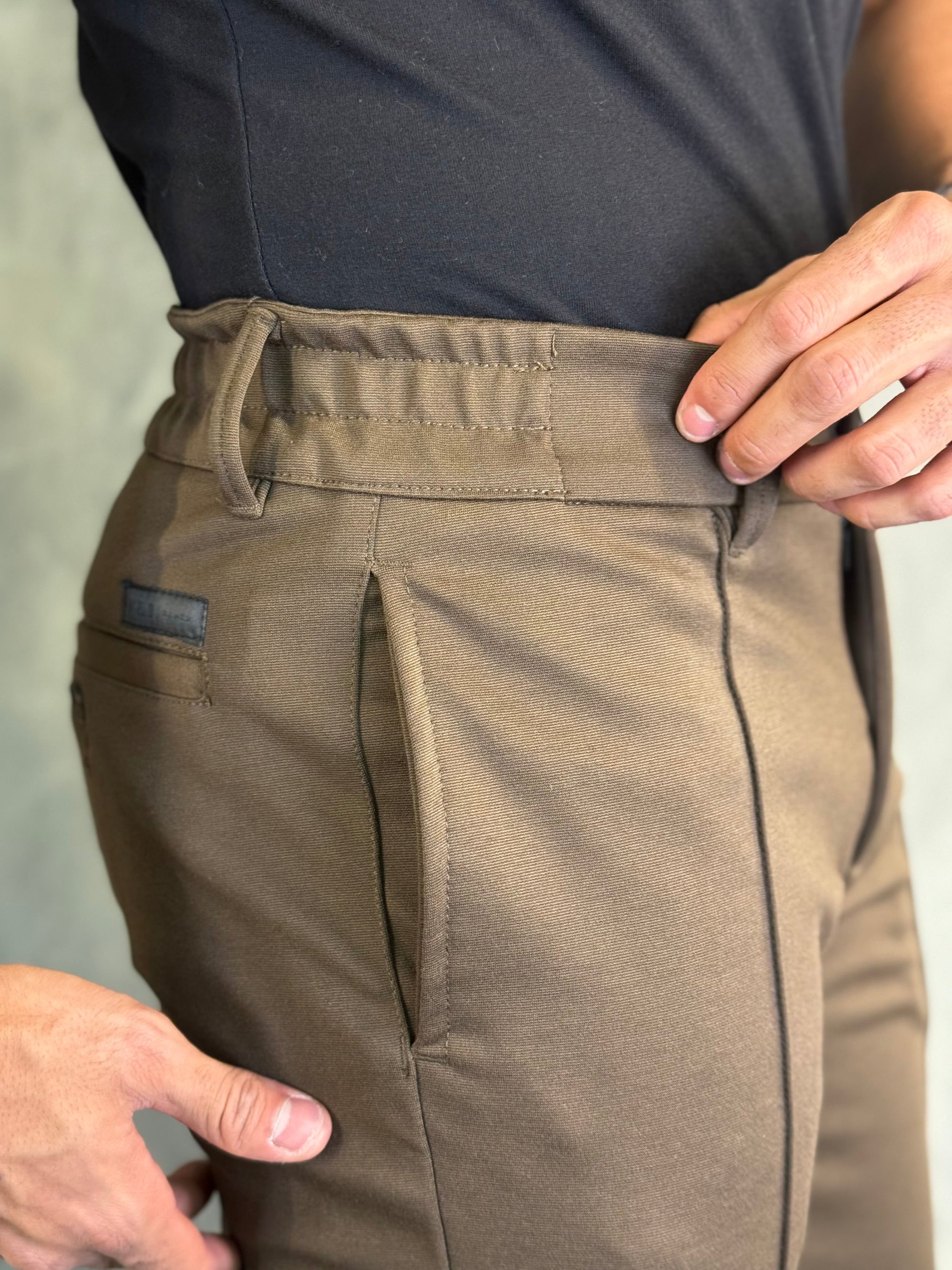 Calça Malha Western Kingejoe Marrom