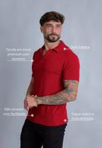 Camisa Polo Italiana Tricot Vermelha