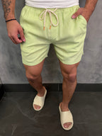 Short Linho Tradicional Kingejoe Verde Pistache