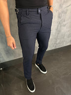 Calça Alf. Listrado Ponto H Marinho