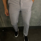 Calça Alf. Listrado Ponto H Cinza Cl