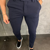 Calça Alf Atenas Ajuste Fivela Ponto H Marinho