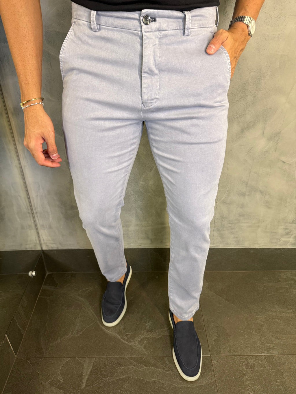 Calça Alf Sarja Comfort Skinny Ponto H Nimbus