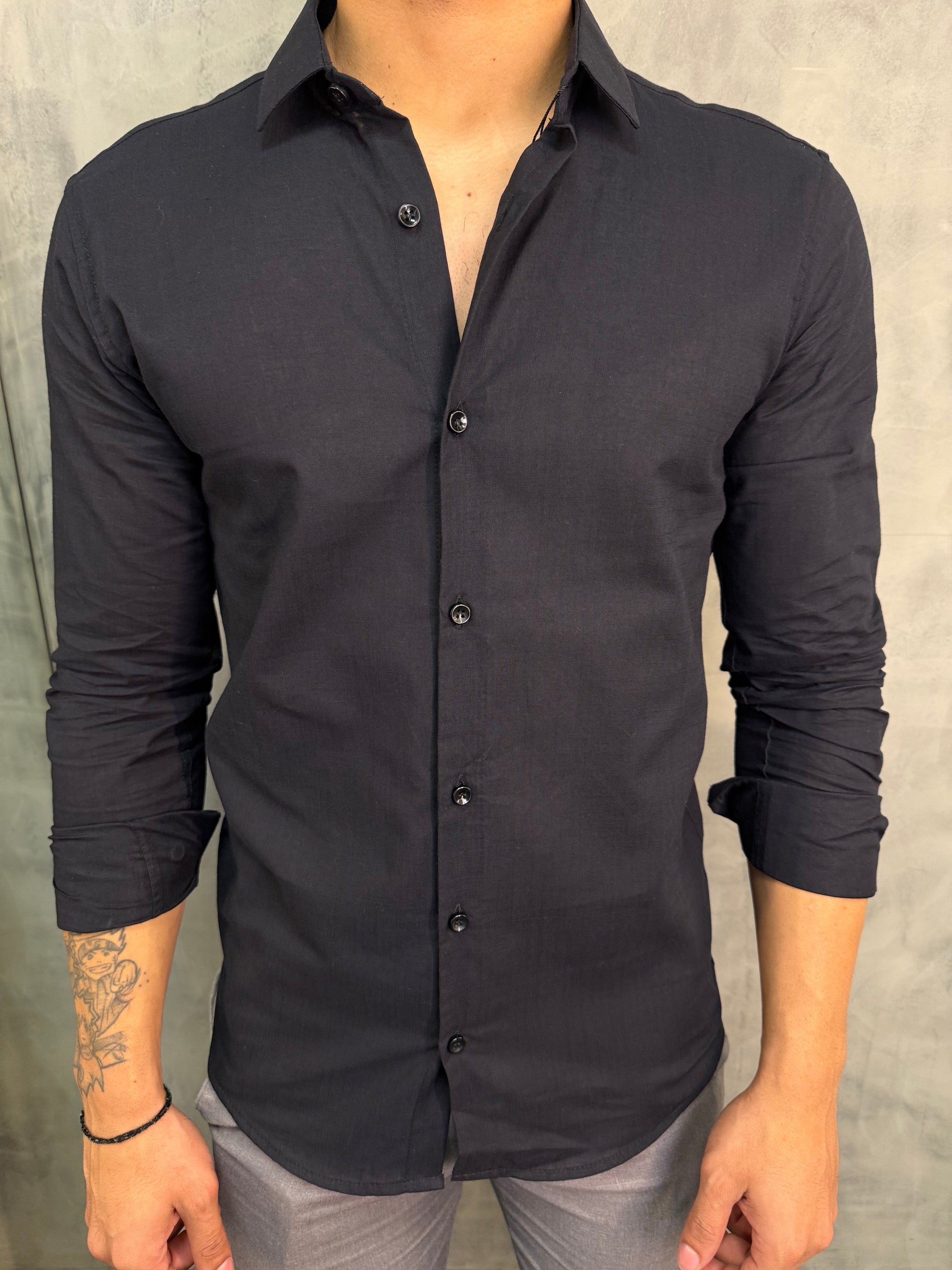 Camisa M/L Flame Ponto H Preto