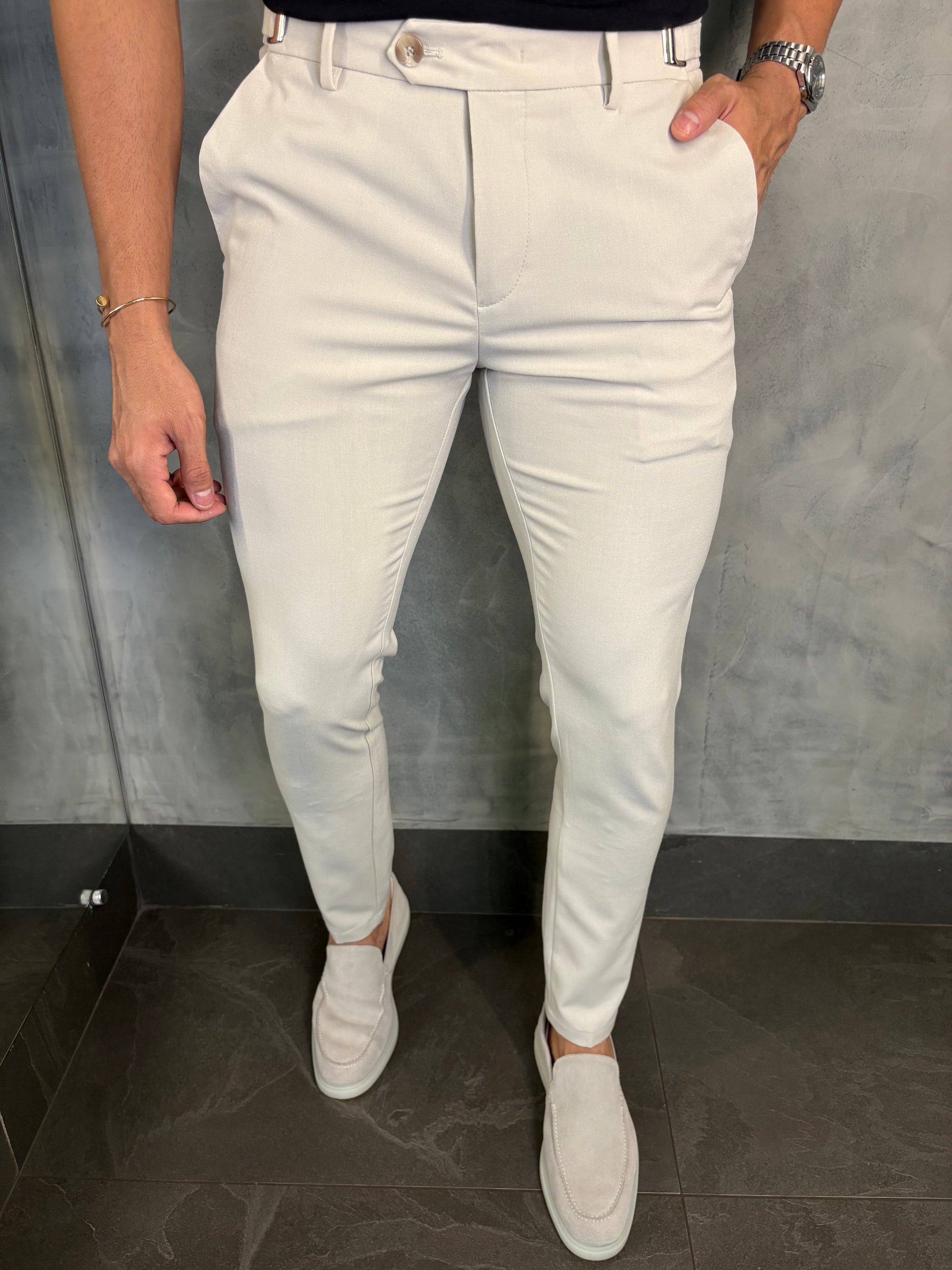 Calça Alf Atenas Ajuste Fivela Ponto H Areia