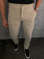 Calça Alf. Bolso Ziper Ponto H Bege