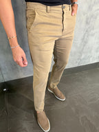 Calça Alf Sarja Comfort Skinny Ponto H Ocre