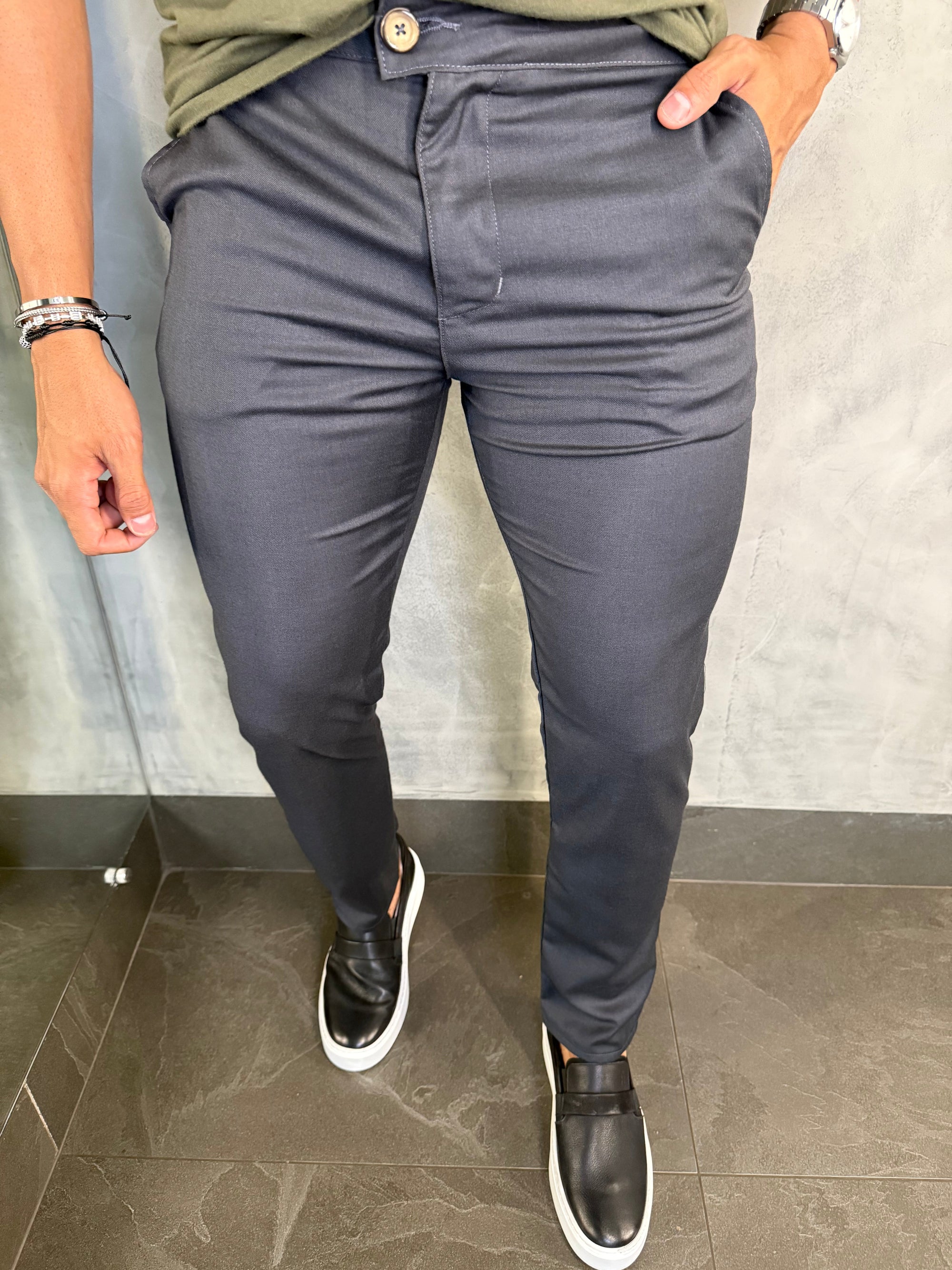 Calça Alf. Veneza Ponto H Grafite