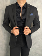 Blazer Slim Malha Lisa Docthos Preto