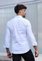Camisa Masculina Manga Longa Slim Branca
