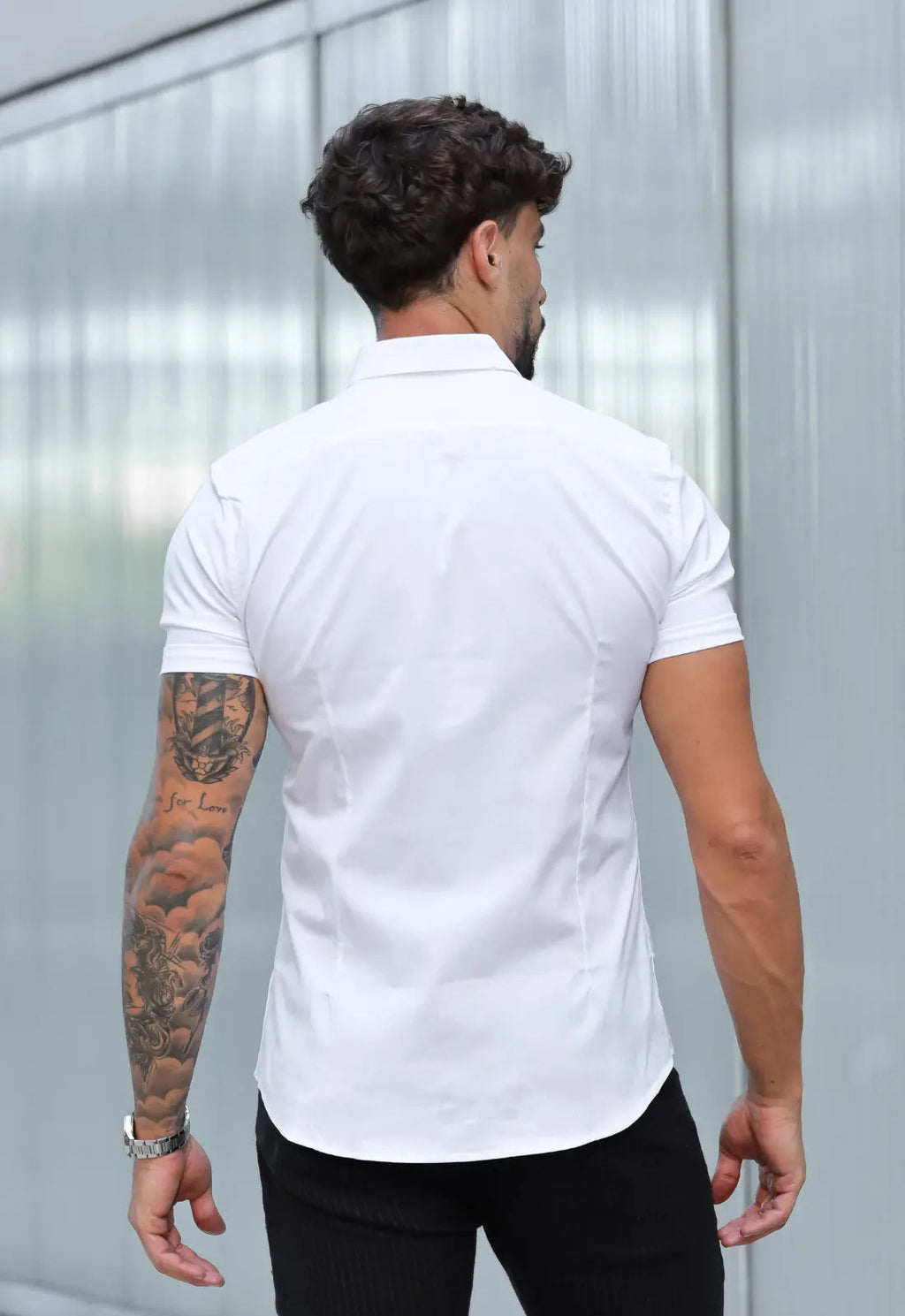 Camisa Masculina Manga Curta Slim Branca