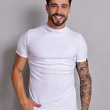 Camiseta Slim Gola Média Branca