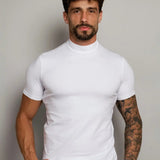 Camiseta Slim Gola Alta Branca