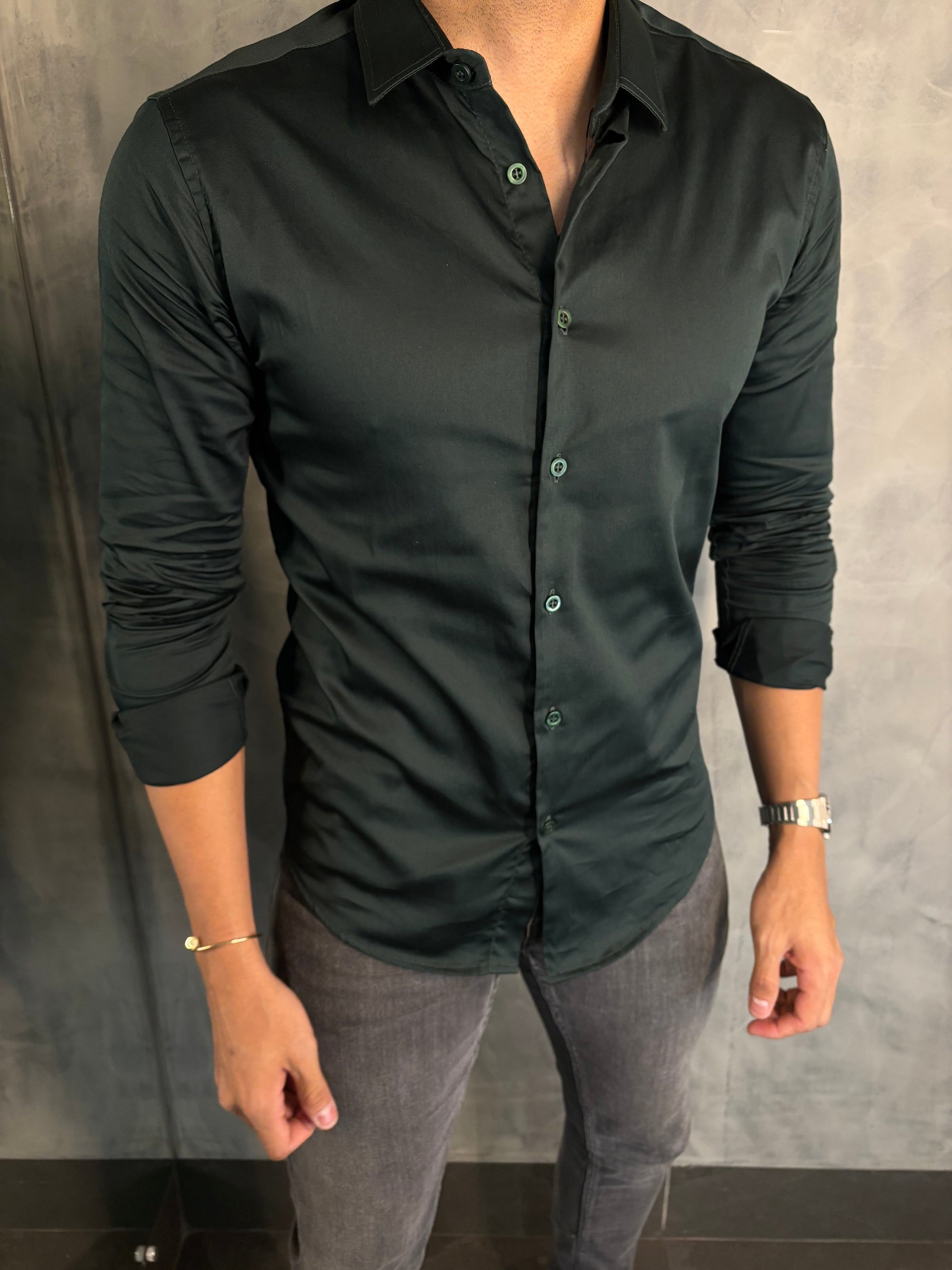 Camisa M/L Acetinada Ponto H