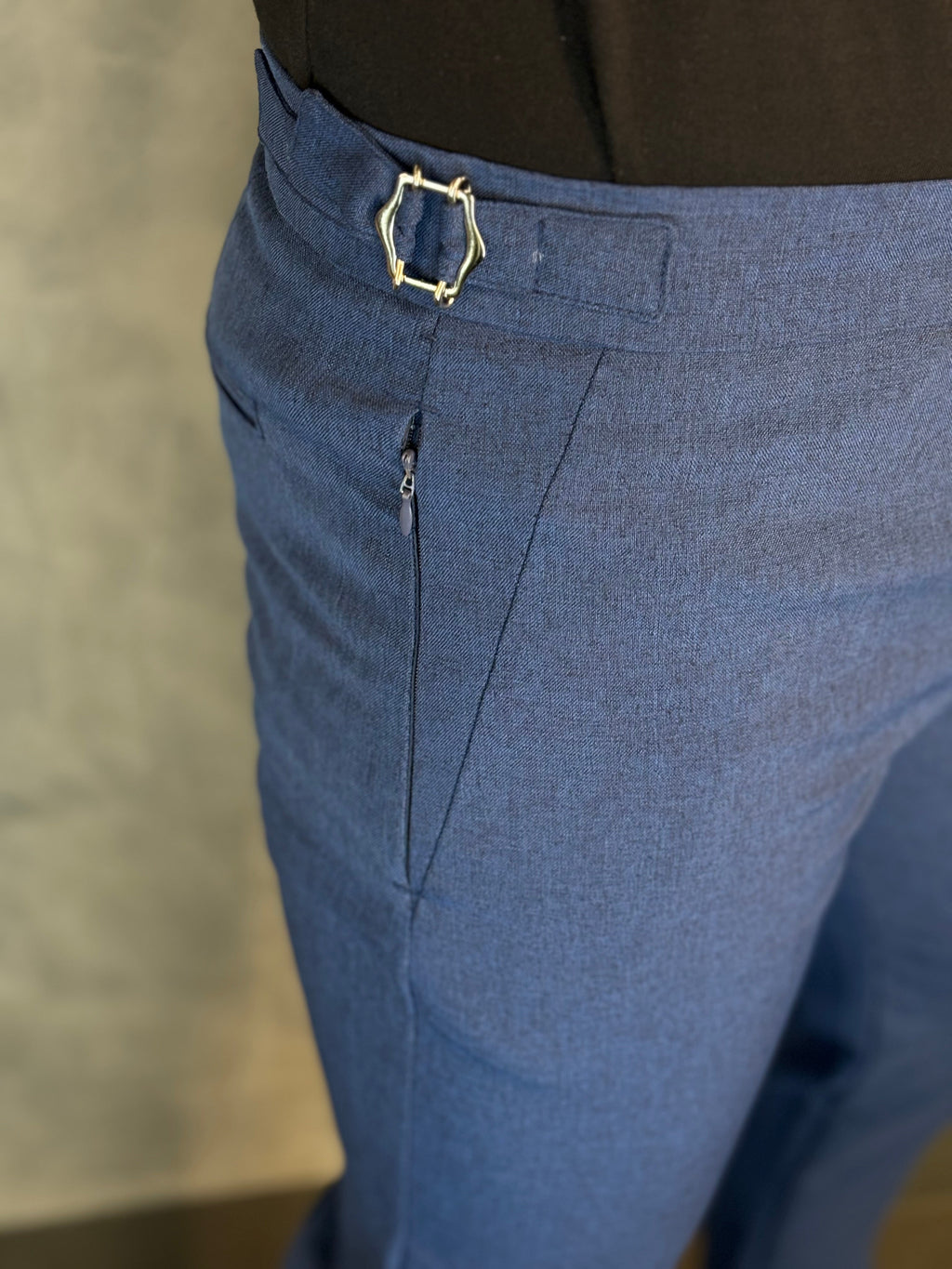 Calça Alf. Bolso Ziper Ponto H Marinho