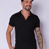 Camisa Polo Italiana Tricot Preta