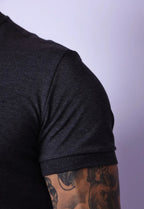 Camiseta Gola Padre Zíper Chumbo