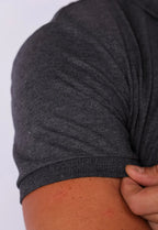 Camisa Polo Ziper Chumbo