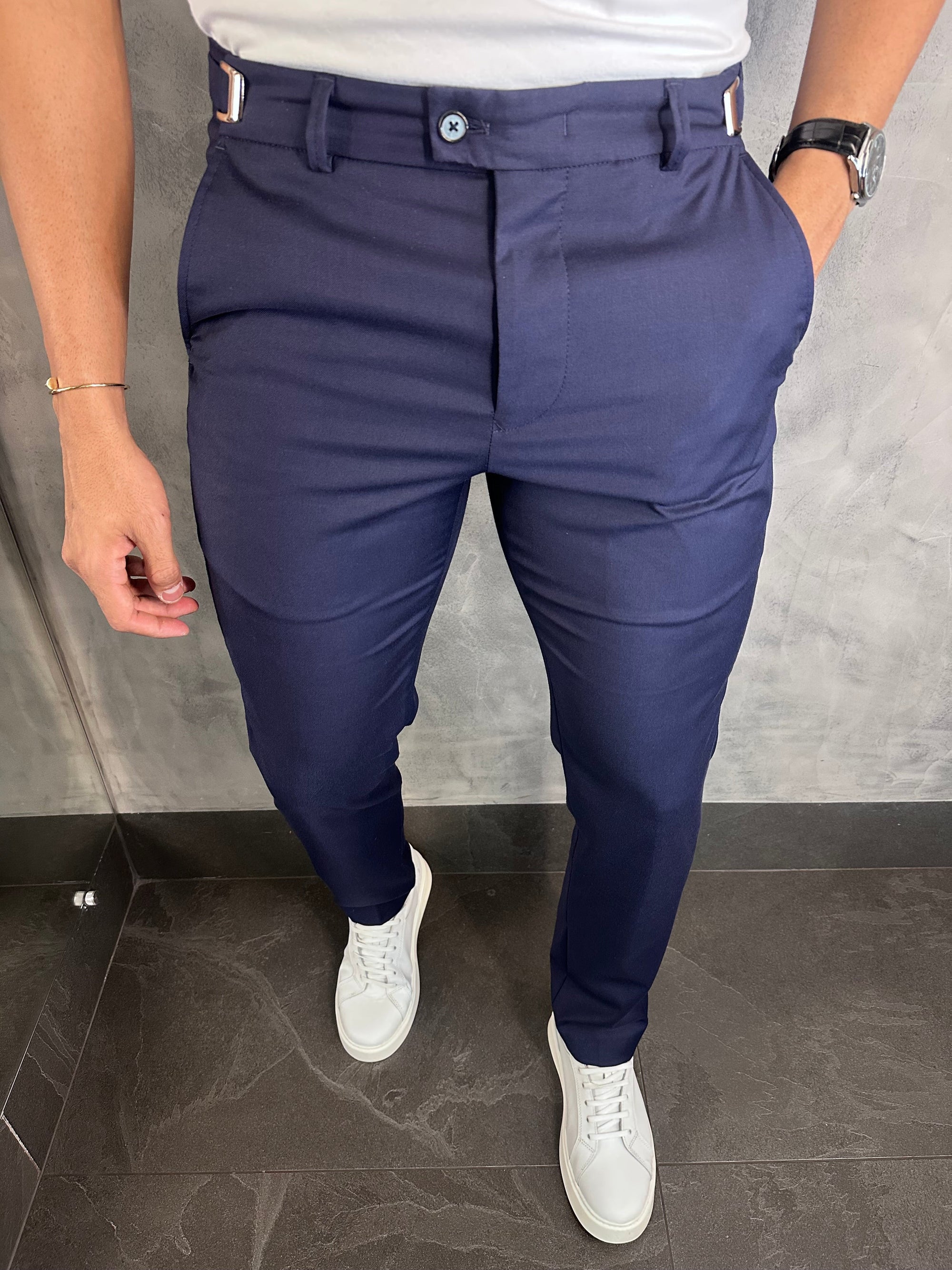 Calça Alf Slim Stretch Com Ajuste Fivela Barezy