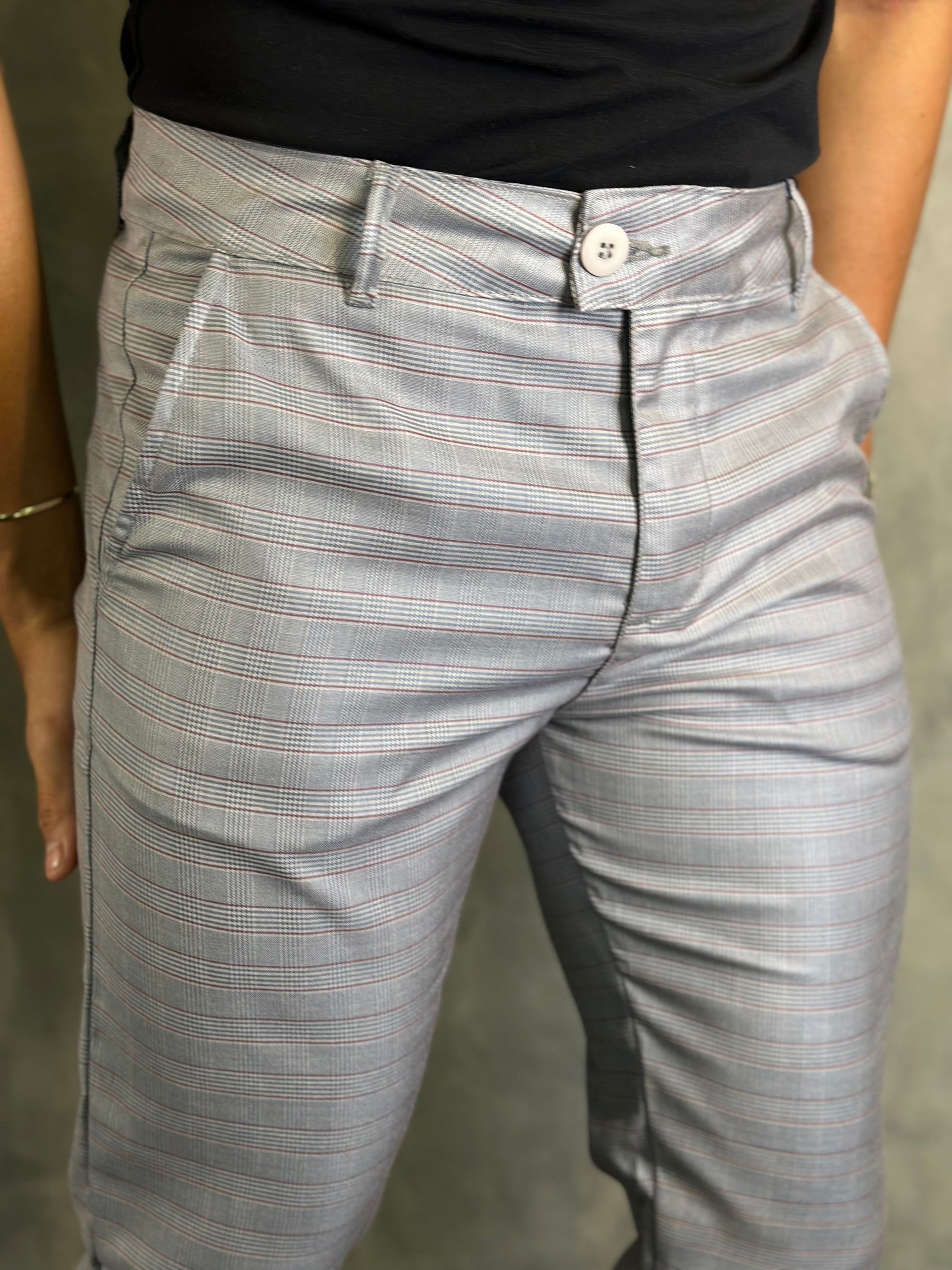 Calça Alf. Ponto H Xadrez Azul Cl