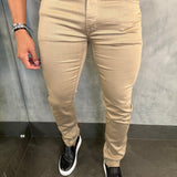 Calça Sarja Kingejoe Slim Ocre