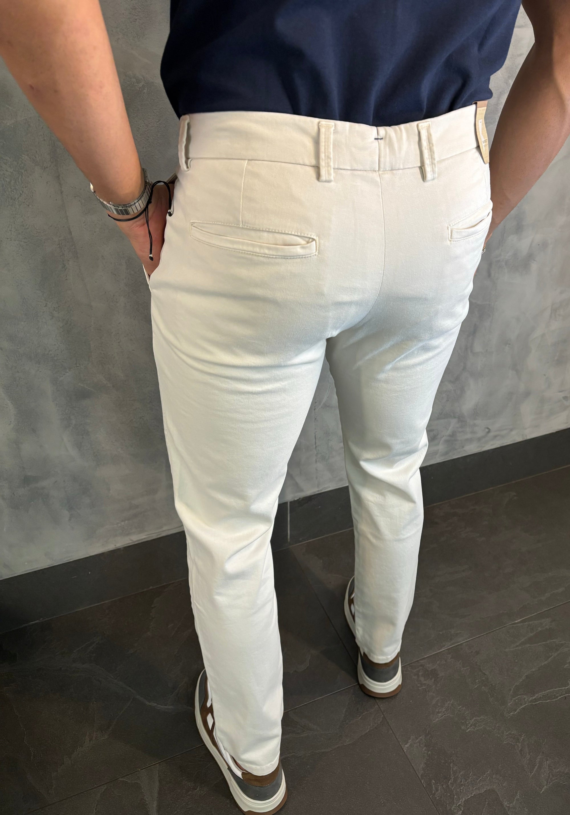 Calça Alf Sarja Comfort Skinny Ponto H Off White